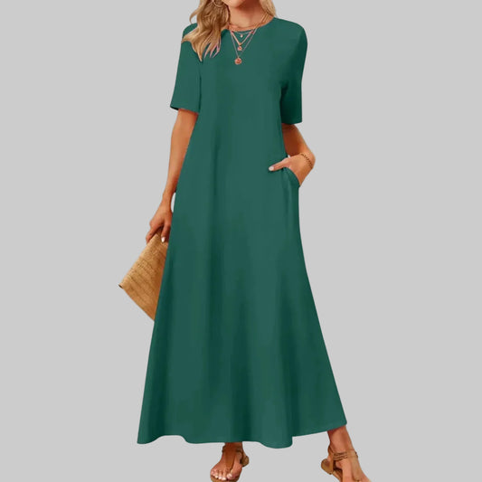 Short Sleeve Swing Maxi Dress