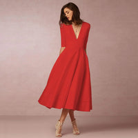 Elegant Midi Dress Womens