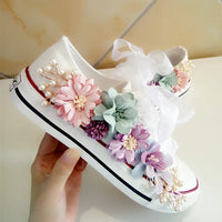 Embellished Platform Canvas Sneakers