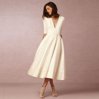 Elegant Midi Dress Womens