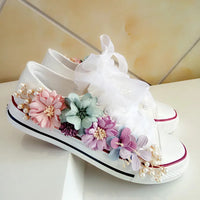 Embellished Platform Canvas Sneakers