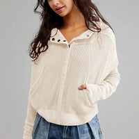 Relaxed Knit Hoodie