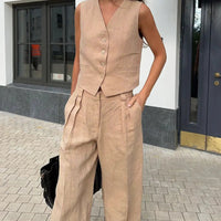 Chic Linen Trouser Set