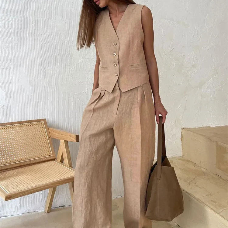 Chic Linen Trouser Set