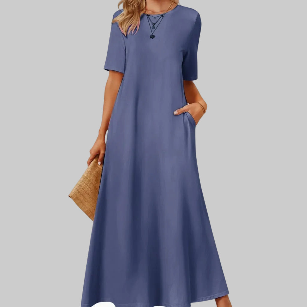 Short Sleeve Swing Maxi Dress