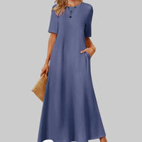Short Sleeve Swing Maxi Dress