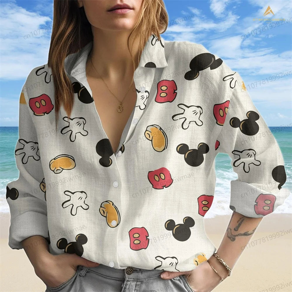 Women Alice In Wonderland Blouse Fantasy Graphic Casual Top