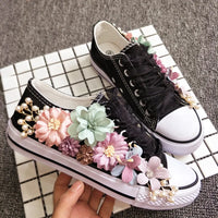 Embellished Platform Canvas Sneakers