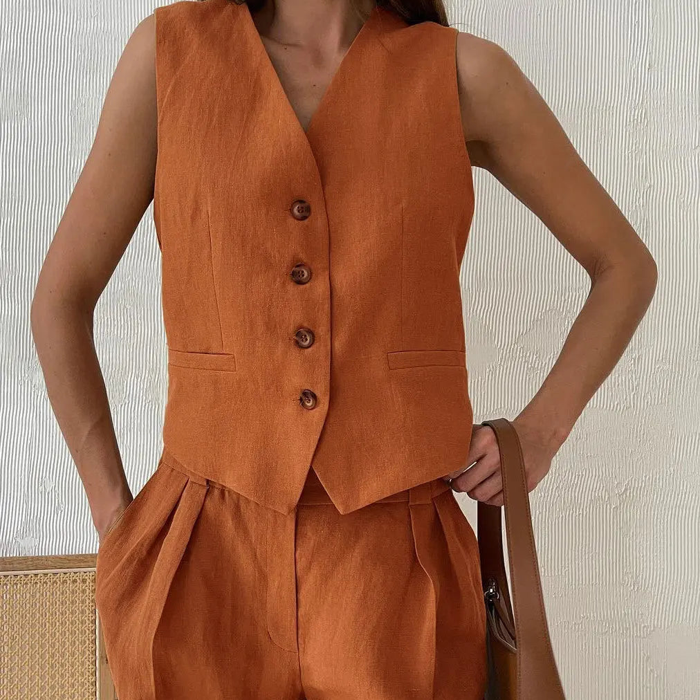 Chic Linen Trouser Set