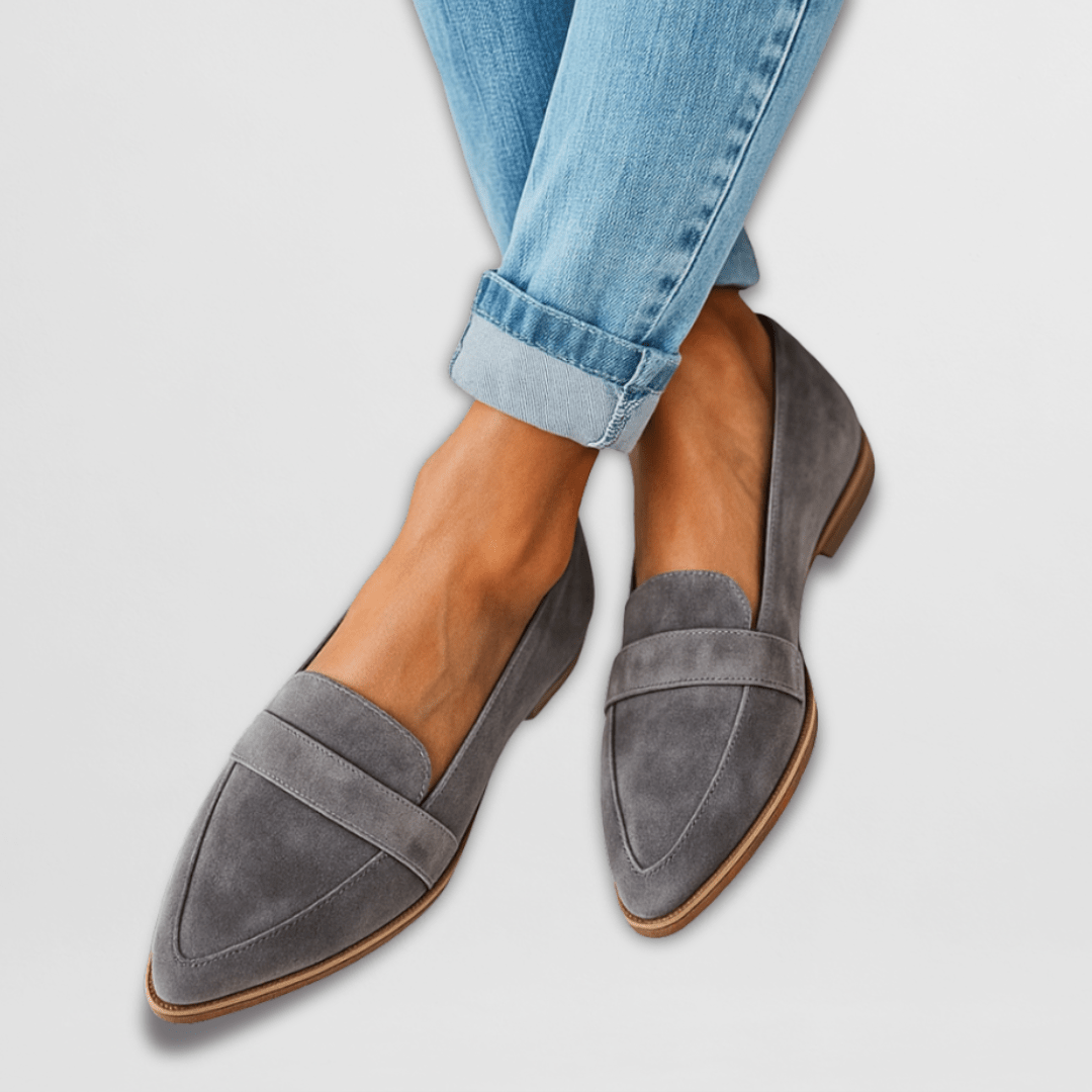Soft Suede Penny Loafers for Women - Stylish Black Loafers with Orthopedic Comfort 1