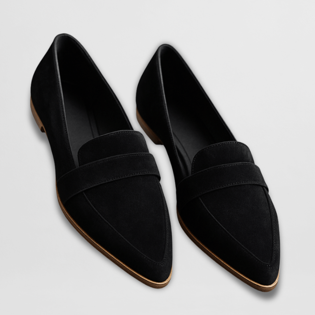 Soft Suede Penny Loafers for Women - Stylish Black Loafers with Orthopedic Comfort 2