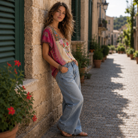 Relaxed Boho V-Neck Top for Daily Comfort