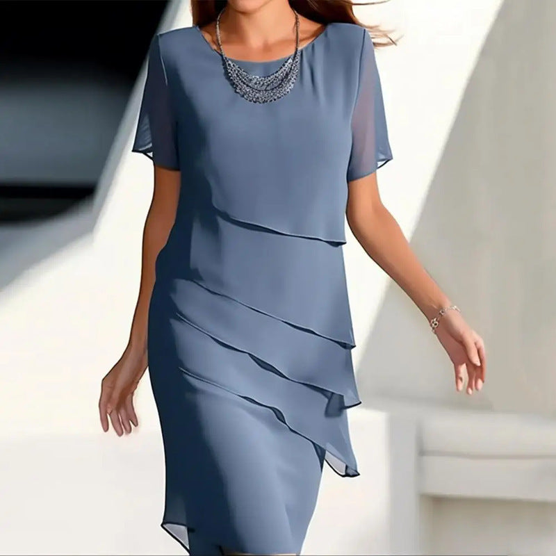 Elegant Asymmetrical Midi Dress