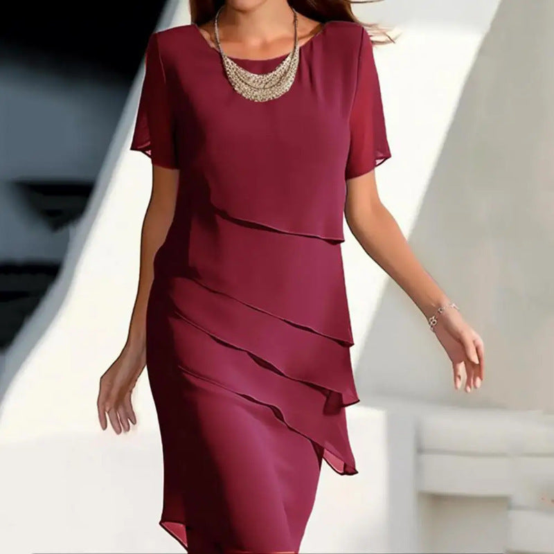 Elegant Asymmetrical Midi Dress