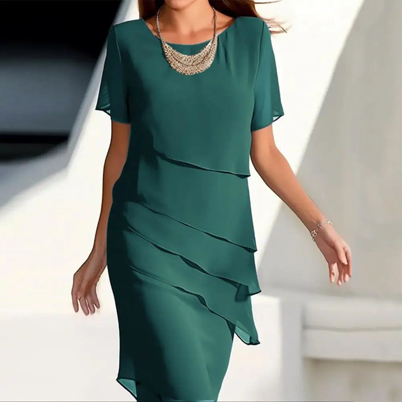 Elegant Asymmetrical Midi Dress