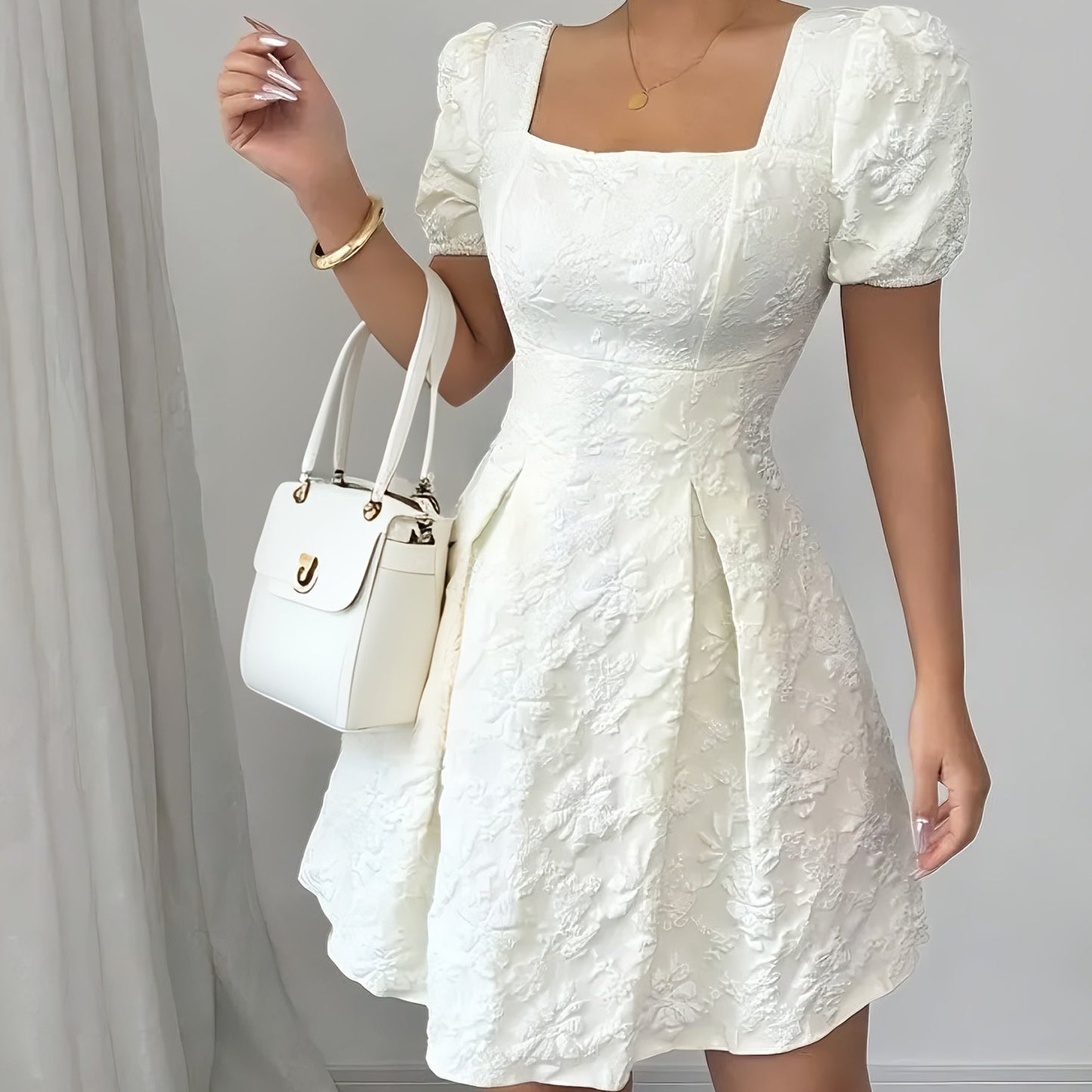Elegant Floral Peplum Dress