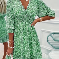 Bohemian Floral Knee High Dress