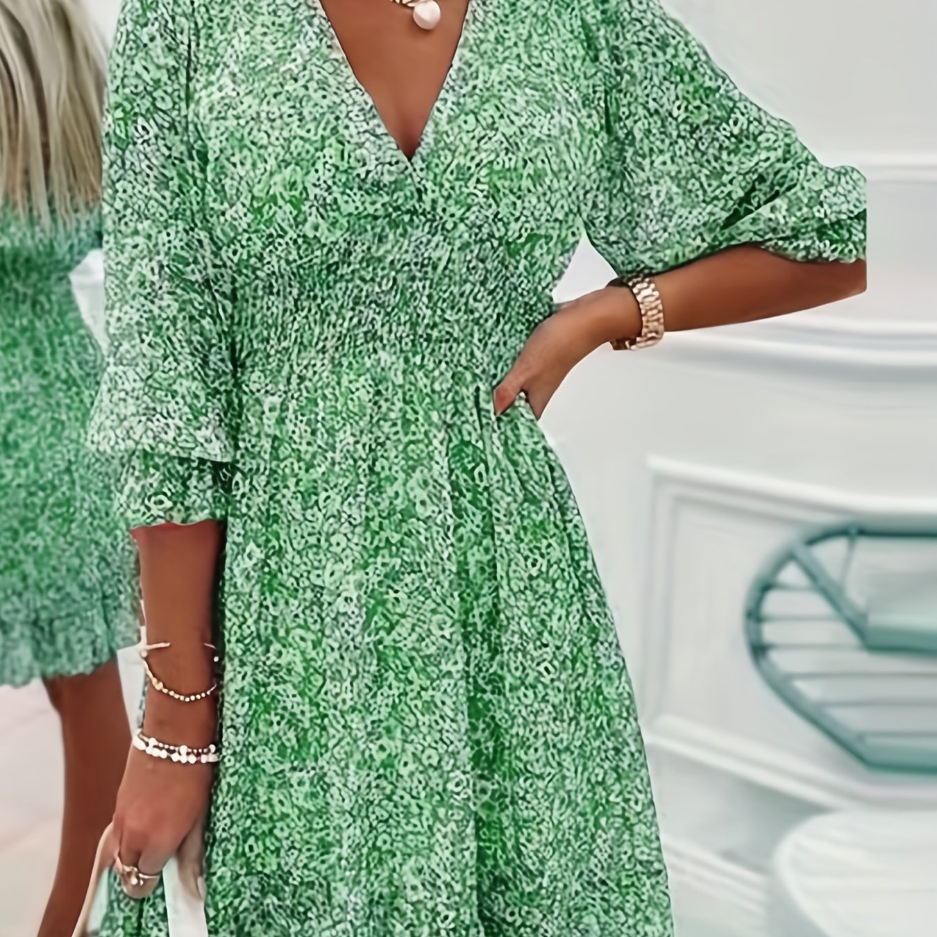 Bohemian Floral Knee High Dress