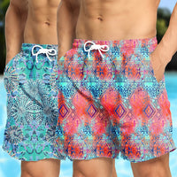 Tropical Board Shorts for Men Drawstring Lightweight Swimwear