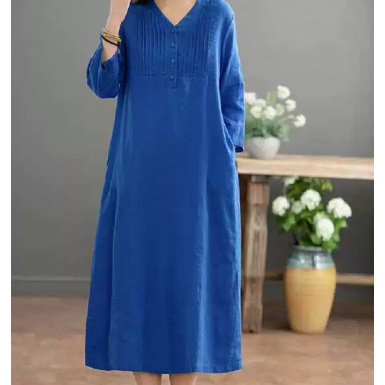 Elegant Linen Long Dress