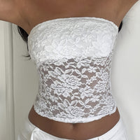 Floral Lace Slim Fit Tube Top