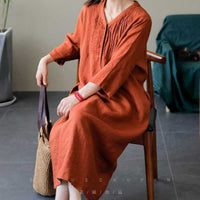 Elegant Linen Long Dress