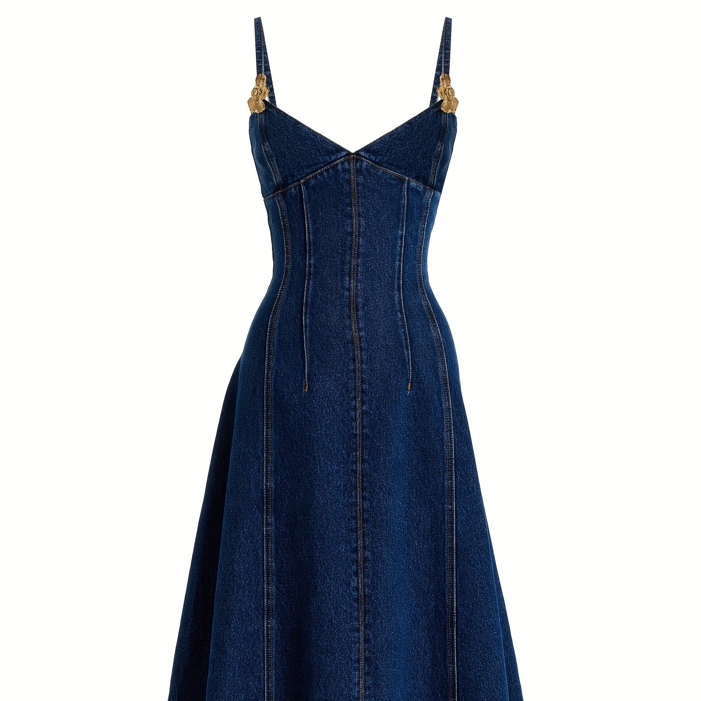 Casual Denim Midi Dress
