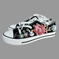 Embellished Platform Canvas Sneakers