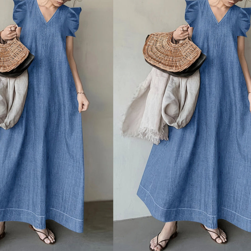 Elegant Denim Maxi Dress