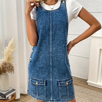 Relaxed Denim Overall Dress