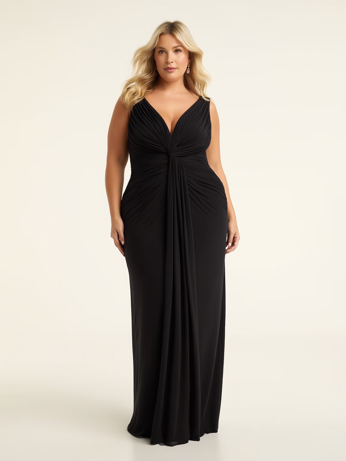 Elegant Formal Maxi Dress | Black / S | front | Bimbloo