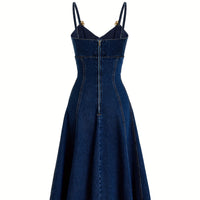 Casual Denim Midi Dress