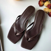 Elegant SquareToe KittenHeelSandals Womens