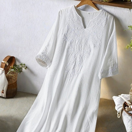 Elegant Linen Midi Dress