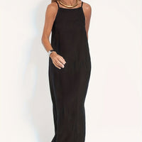 Relaxed Linen Spaghetti Dress