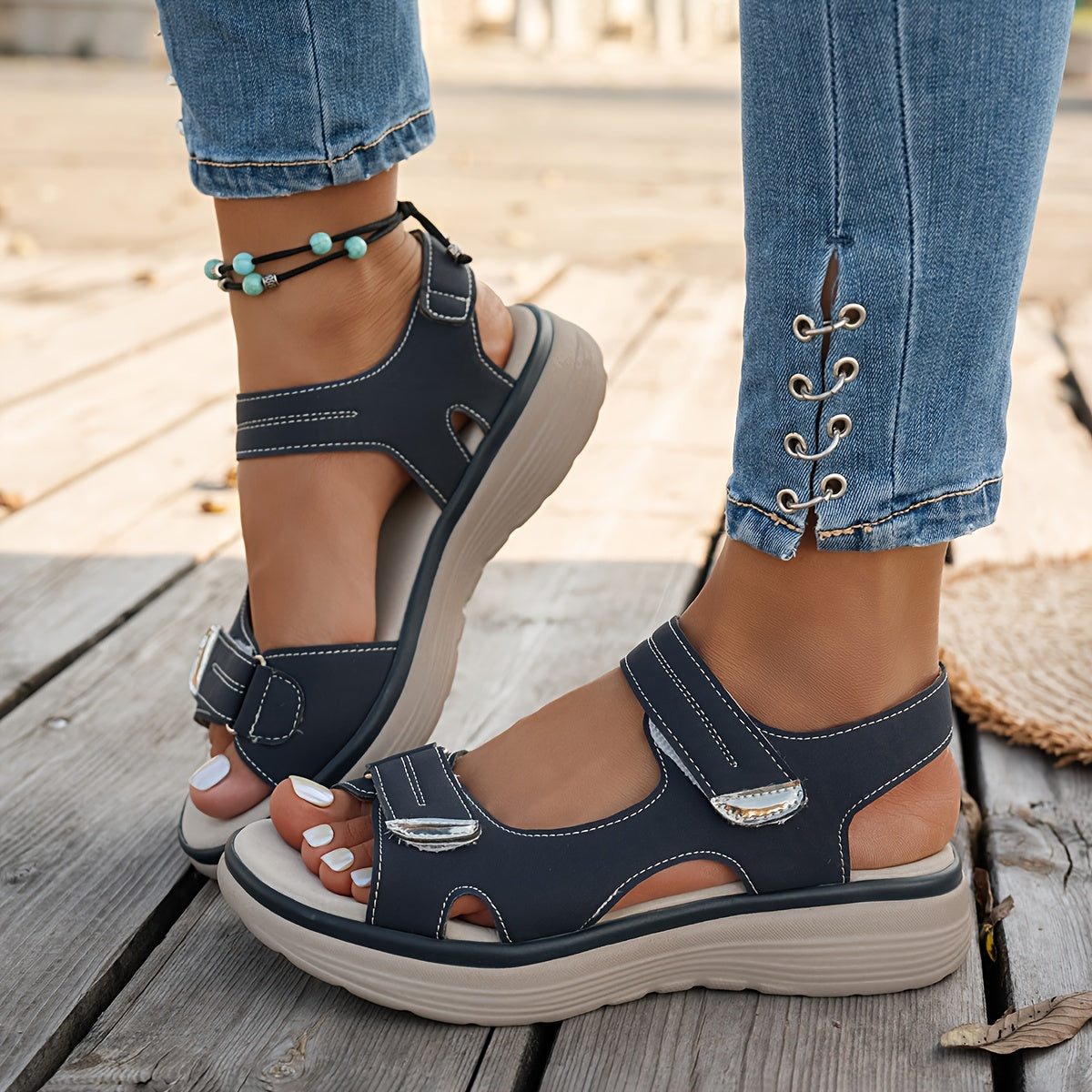 Elegant Microfiber Platform Sandals