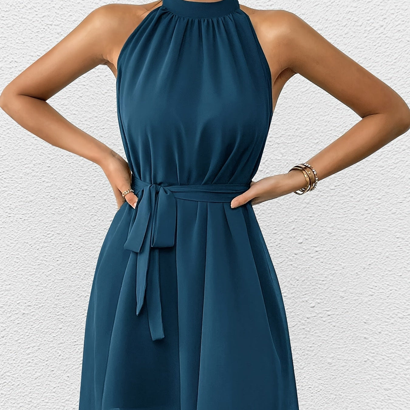 Women’s Elegant Solid Color Dress Sophisticated Look