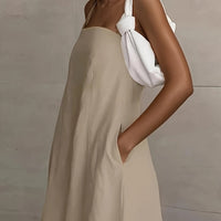 Elegant Linen Strapless Dress
