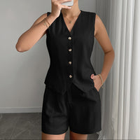 Elegant Vest Shorts Set