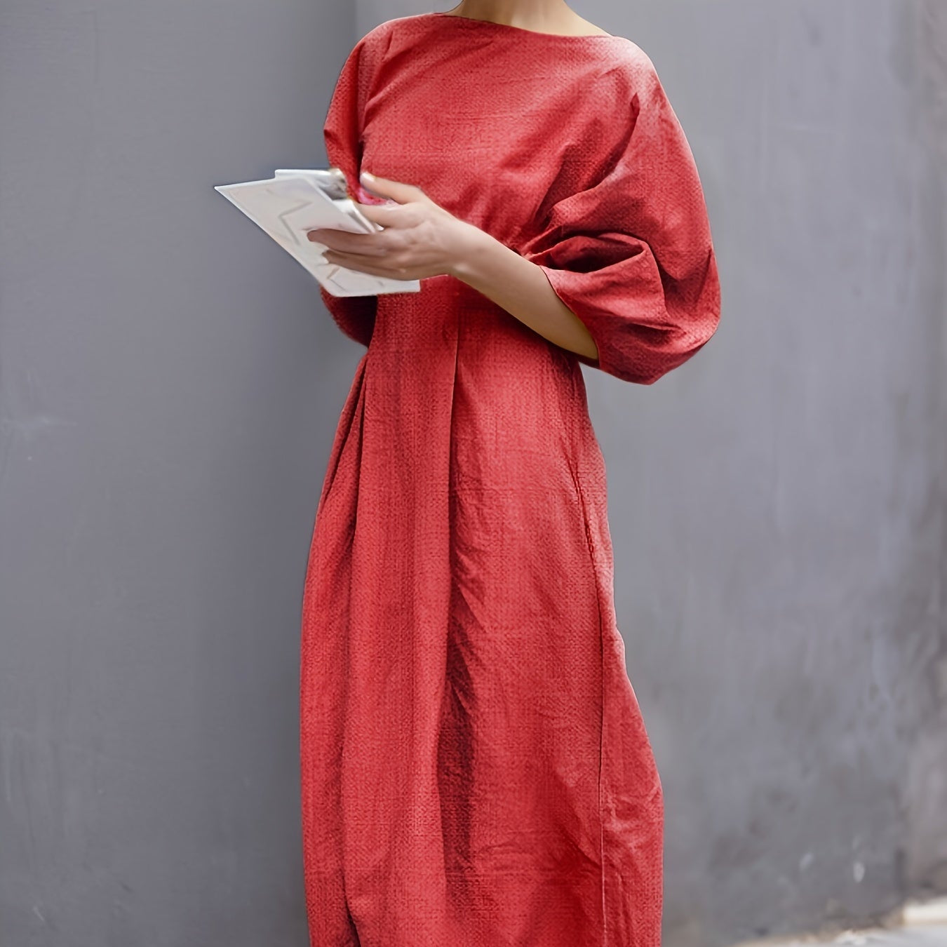 Elegant Linen Midi Dress