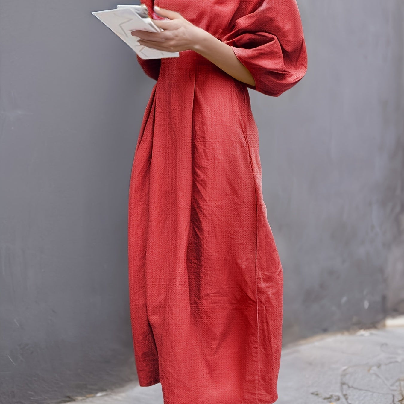 Elegant Linen Midi Dress