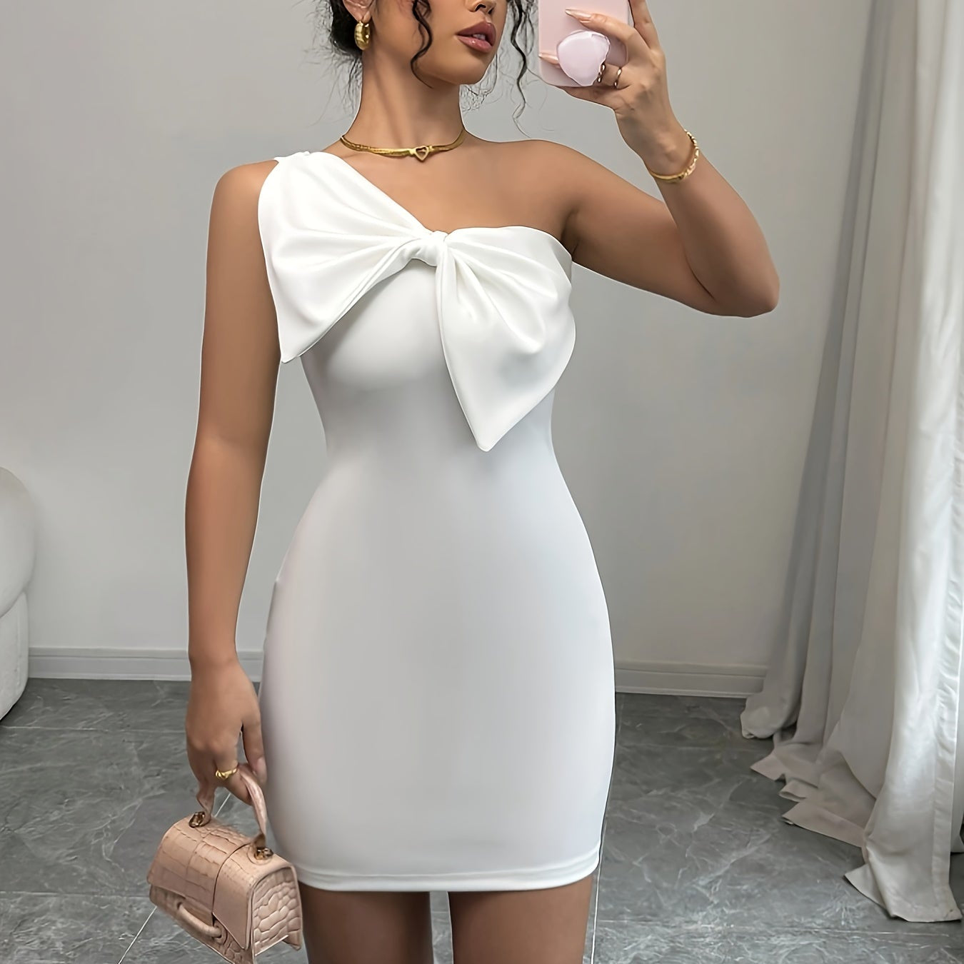 Sleek Asymmetrical Bodycon Dress