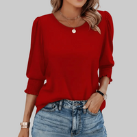 Puff Sleeve Smocked Cuff Top