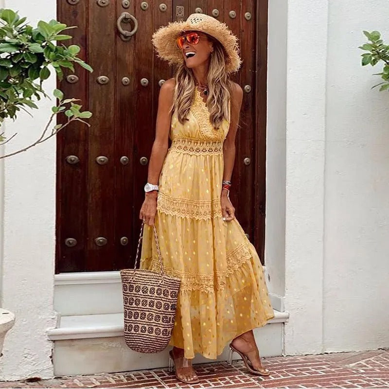 Elegant Boho Dress Women's