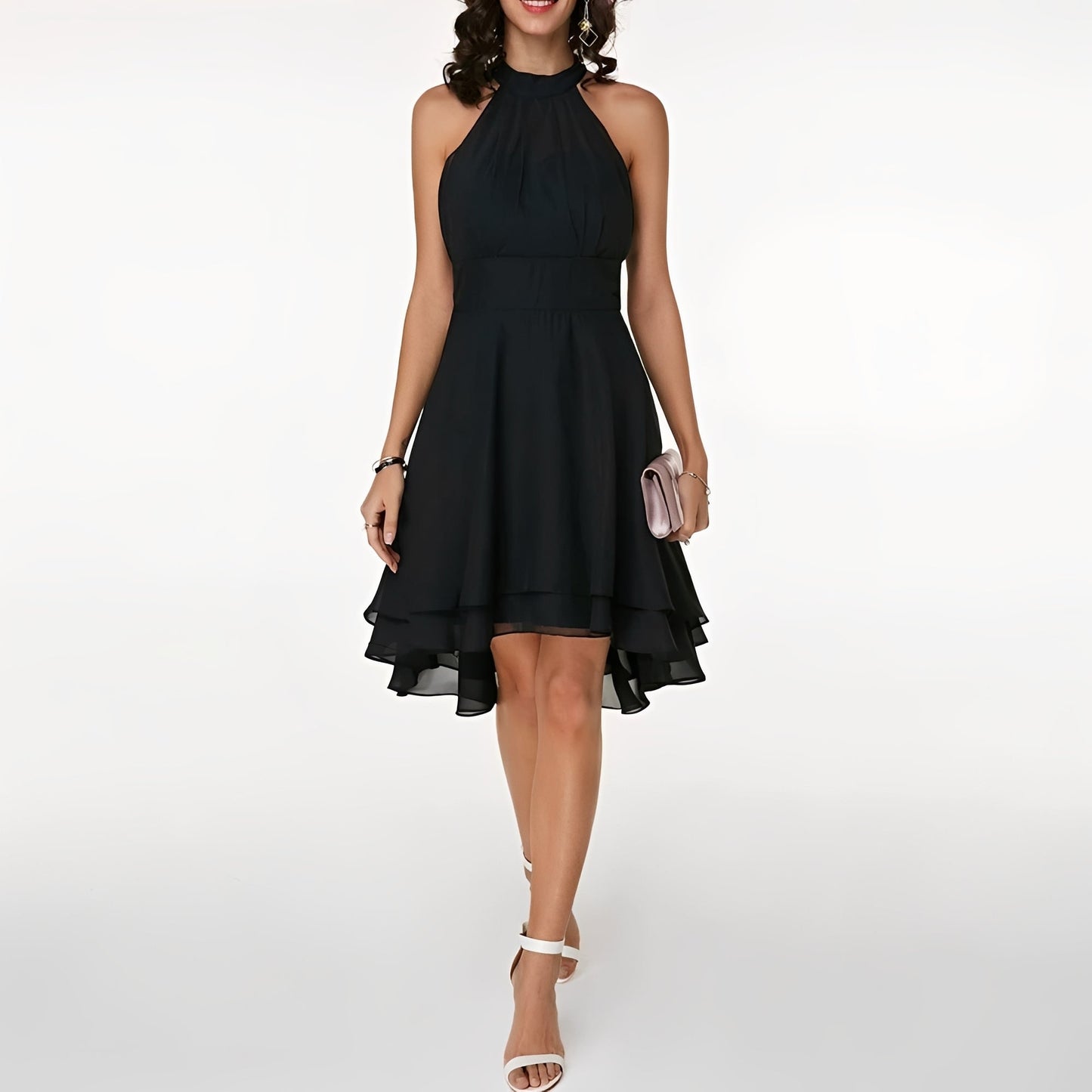 Elegant Halter Midi Dress