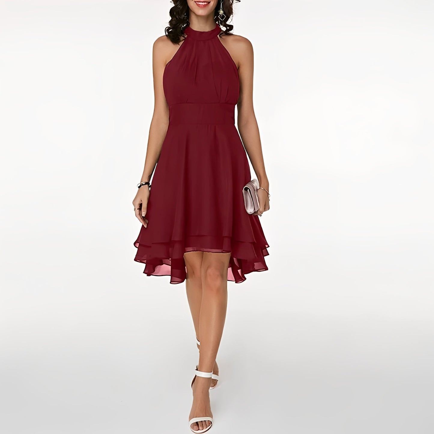 Elegant Halter Midi Dress