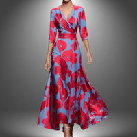 Elegant Printed Wrap Dress