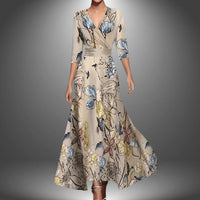 Elegant Printed Wrap Dress