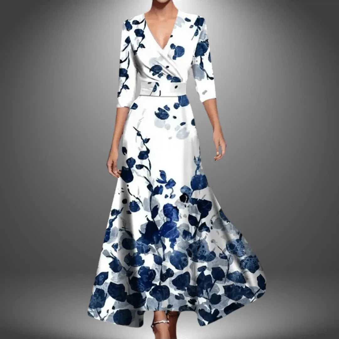 Elegant Printed Wrap Dress