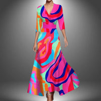 Elegant Printed Wrap Dress